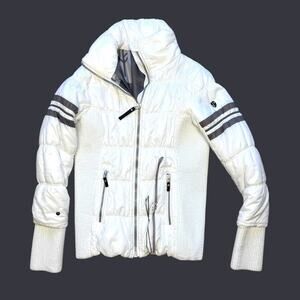 Neve Designs Puffer Ski Mountain Jacket Full Zip White Primaloft Nylon Size XS